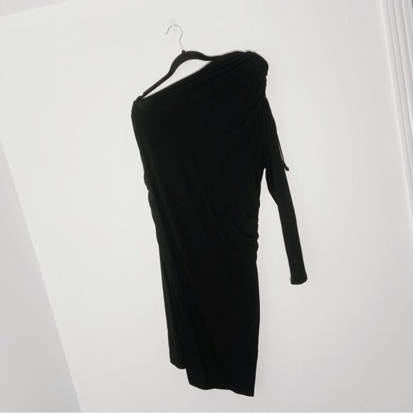 New Birgitte Herskind Bjorg One Shoulder Jersey Knit Dress Black Size M - Picture 3 of 8